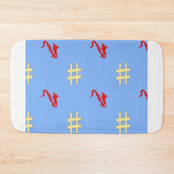 Item preview, Musical Mosaic Red Saxes Yellow Sharps on Blue designed and sold by youme63.