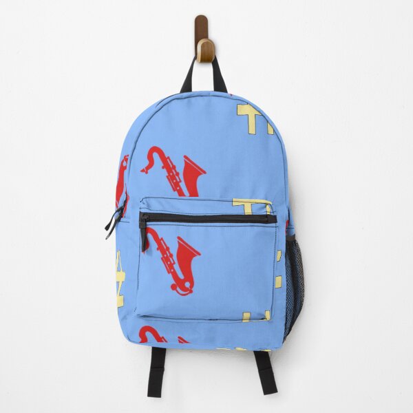 Item preview, Musical Mosaic Red Saxes Yellow Sharps on Blue designed and sold by youme63.