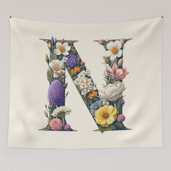 Item preview, Floral Letter N designed and sold by zzz888.