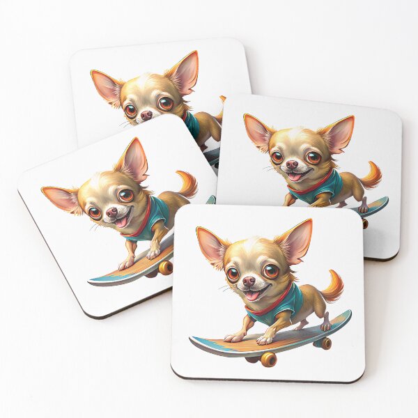 Item preview, Skateboarding chihuahua dog designed and sold by ElegantOutlines.