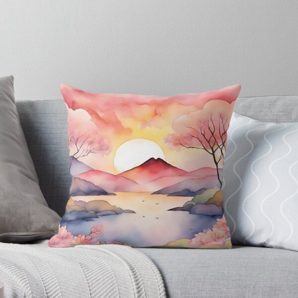 Item preview, watercolor sunset pink tones designed and sold by Gokceshop.