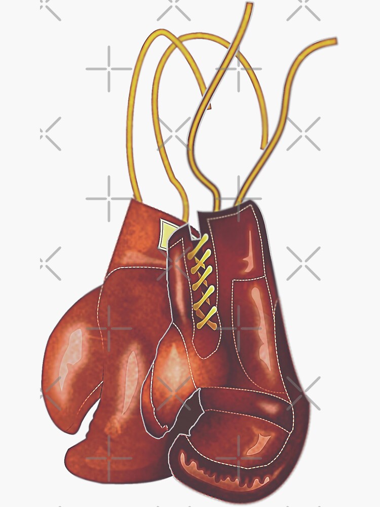 Thumbnail 3 of 3, Sticker, Boxing Gloves Old School Vintage Style designed and sold by OwnTheAvenue.
