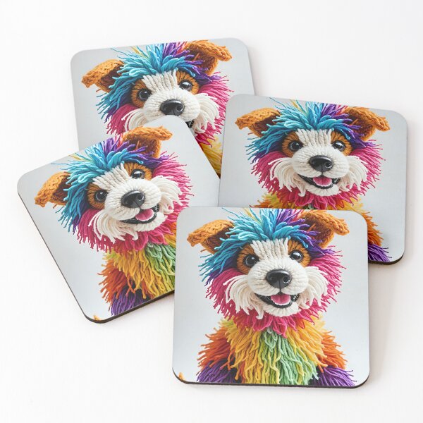 Item preview, Lovable Knitted Dog wearing favourite colours designed and sold by Studio Quirk.