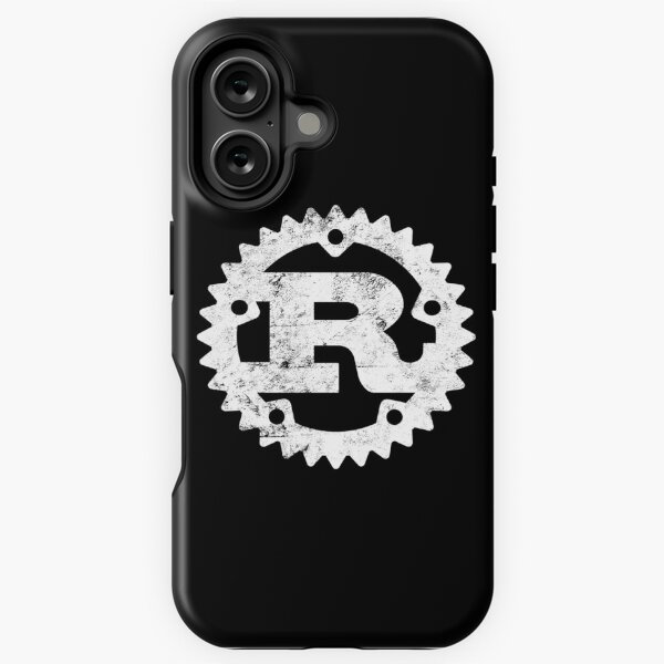 Vista previa del artículo con la obra «Logotipo de programación de Rust estampado desgastado», diseñado y vendido por farhanhafeez.