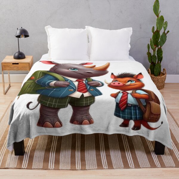 Item preview, Rhino and Warthog kids, first day at school. designed and sold by BonoloStore.