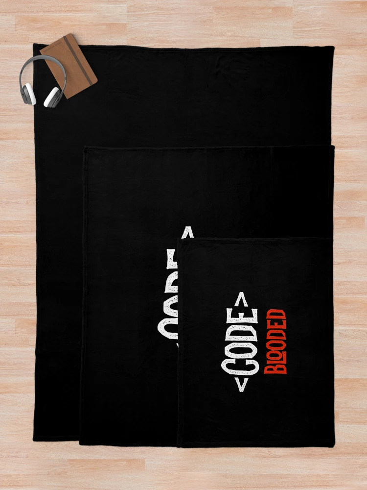 Thumbnail 5 of 6, Throw Blanket, Developer Shirt - Code Blooded - Coding Coder Programming designed and sold by farhanhafeez.