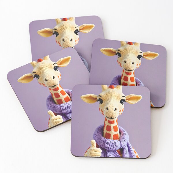 Item preview, Happy Knitted Giraffe wearing his scarf  designed and sold by Studio Quirk.