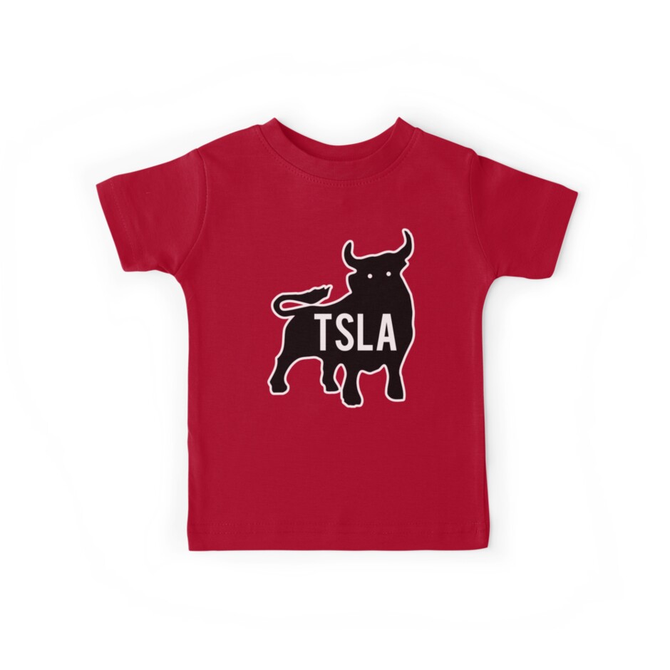 "TSLA Bull - Tesla Stock - Elon Musk" Kids T-Shirt by ...