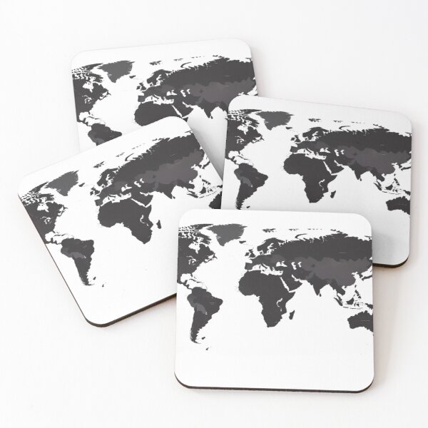 Item preview, World Map Black & White designed and sold by FocusedArt.