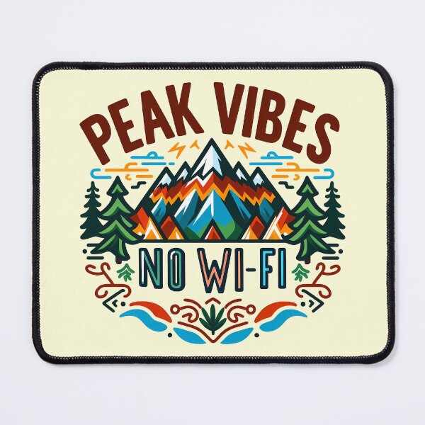 Item preview, Peak Vibes No Wi-Fi, typography designed and sold by maxmaj.