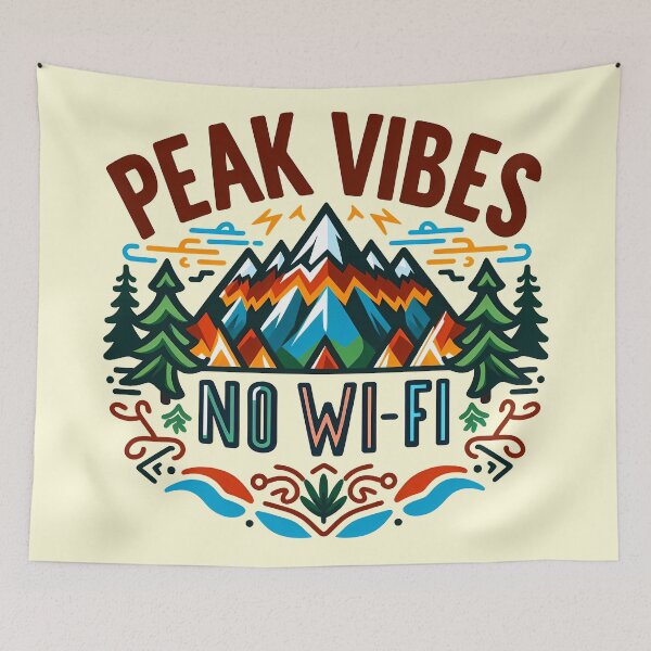 Item preview, Peak Vibes No Wi-Fi, typography designed and sold by maxmaj.