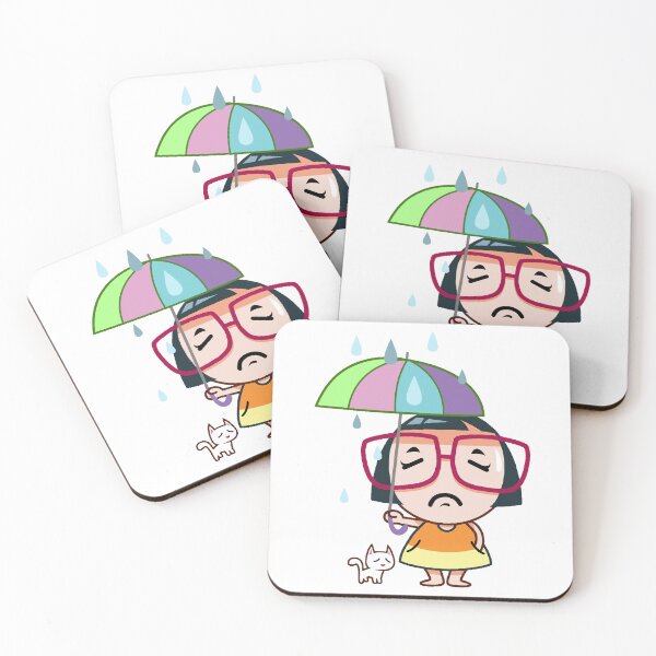 Item preview, woman little child Rain umbrella rain cat designed and sold by Sabbku-ma666.