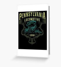 Pennsylvania Railroad Steam Train Locomotive Greeting Card