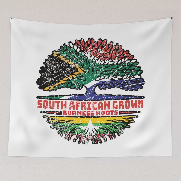 Item preview, Myanmar Burmese South African South Africa Tree Roots Flag designed and sold by FlagX.