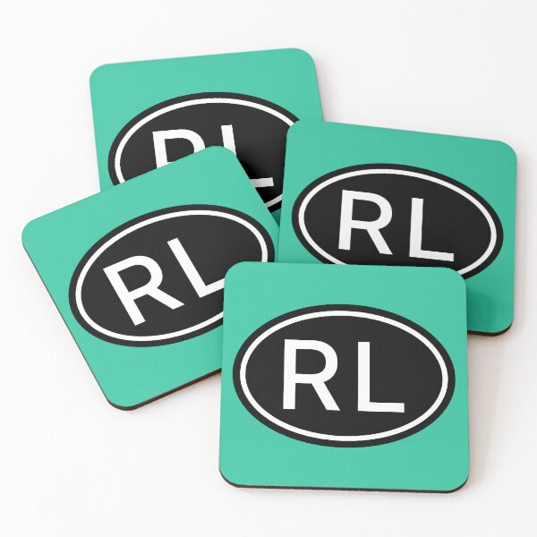 Item preview, RL Initials Monogram Oval White Letters designed and sold by Jeallan Designs.