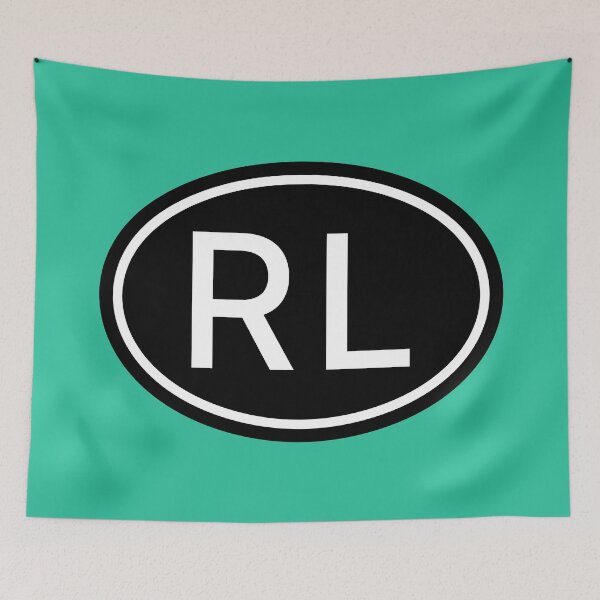 Item preview, RL Initials Monogram Oval White Letters designed and sold by Jeallan Designs.