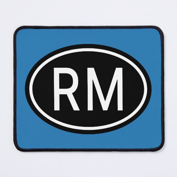 Item preview, RM Initials Monogram Oval White Letters designed and sold by Jeallan Designs.