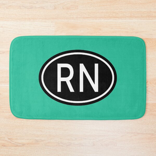 Item preview, RN Initials Monogram Oval White Letters designed and sold by Jeallan Designs.
