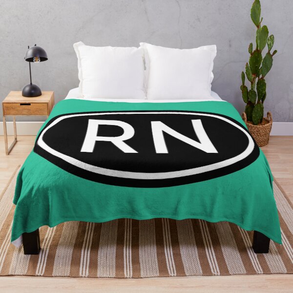 Item preview, RN Initials Monogram Oval White Letters designed and sold by Jeallan Designs.