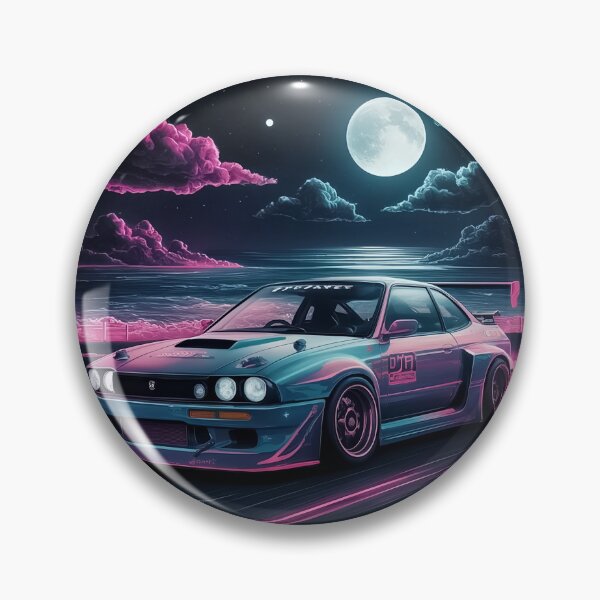 Item preview, Skyline racing car digital art project with moon designed and sold by KRStyleClub.