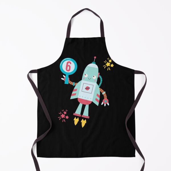 Item preview, Kids 6 year old birthday 6th Birthday Cute Robot Science design designed and sold by farhanhafeez.