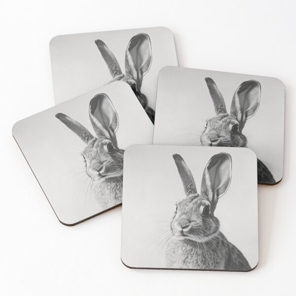 Item preview, Black and white Rabbit pencil drawing designed and sold by Pencil-Art.