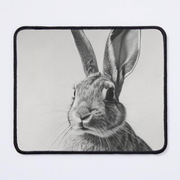 Item preview, Black and white Rabbit pencil drawing designed and sold by Pencil-Art.