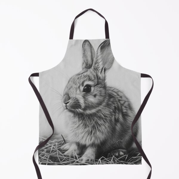 Item preview, Black and white Rabbit pencil drawing designed and sold by Pencil-Art.