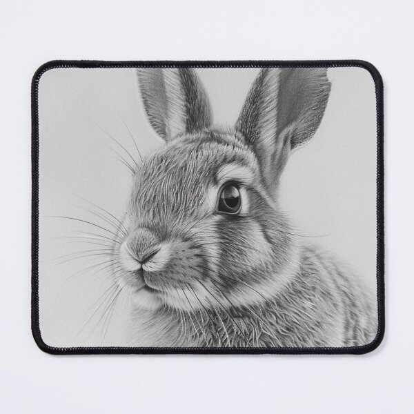 Item preview, Black and white Rabbit pencil drawing designed and sold by Pencil-Art.