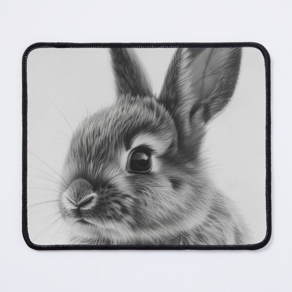 Item preview, Black and white Rabbit pencil drawing designed and sold by Pencil-Art.