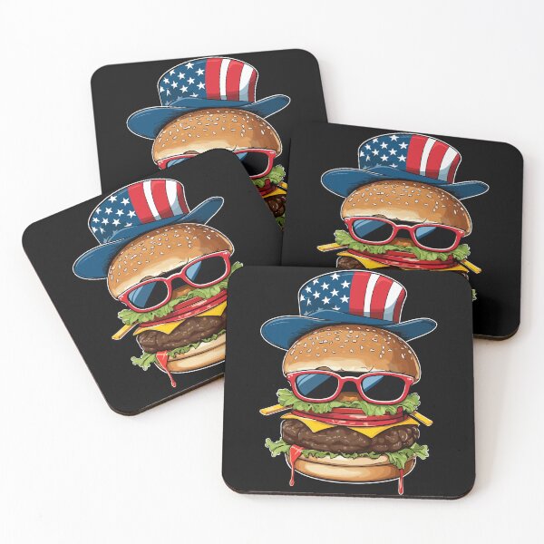 Item preview, Patriotic Hamburger Funny BBQ Cookout 4th of July designed and sold by LuminOrb.