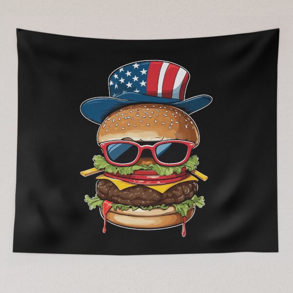 Item preview, Patriotic Hamburger Funny BBQ Cookout 4th of July designed and sold by LuminOrb.