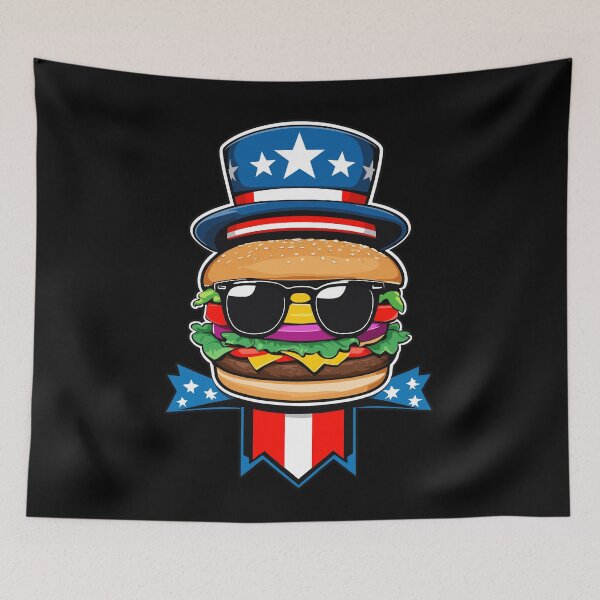 Item preview, Patriotic Hamburger Funny BBQ Cookout 4th Of July designed and sold by LuminOrb.