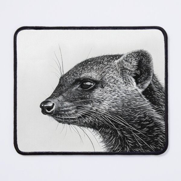Item preview, Black and white weasel pencil drawing designed and sold by Pencil-Art.