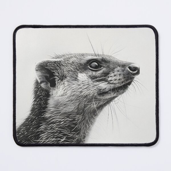 Item preview, Black and white weasel pencil drawing designed and sold by Pencil-Art.