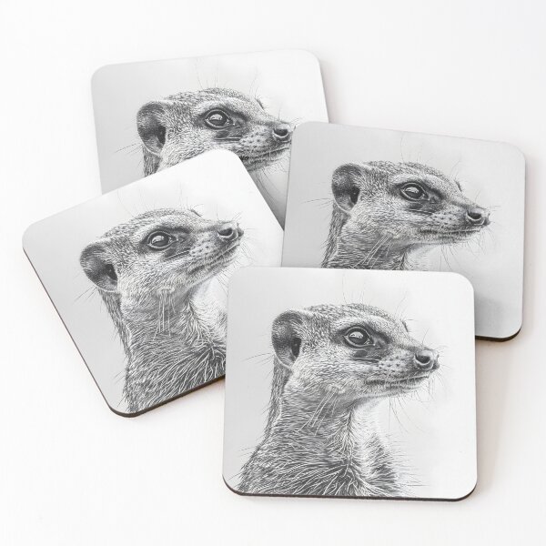 Item preview, Black and white weasel pencil drawing designed and sold by Pencil-Art.