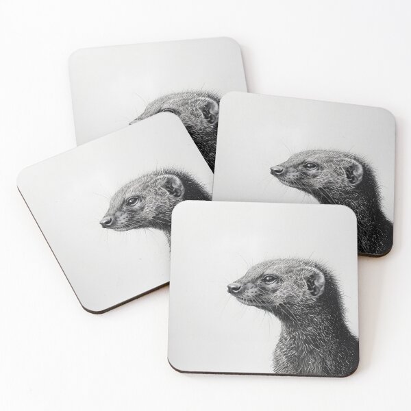 Item preview, Black and white weasel pencil drawing designed and sold by Pencil-Art.