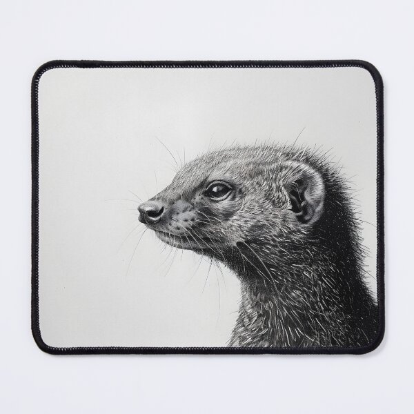 Item preview, Black and white weasel pencil drawing designed and sold by Pencil-Art.