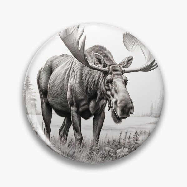 Item preview, Moose pencil drawing designed and sold by Pencil-Art.