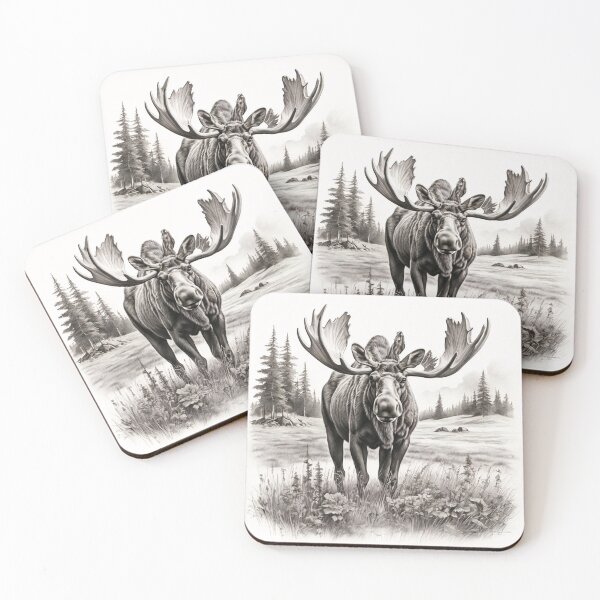 Item preview, Moose pencil drawing designed and sold by Pencil-Art.