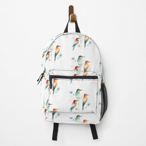 Item preview, Trio of Bee-eaters with little flowers in watercolor designed and sold by FusiTink.