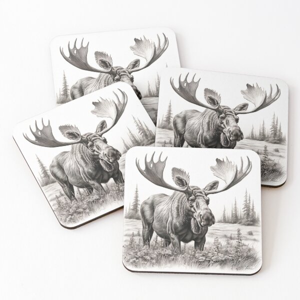 Item preview, Moose pencil drawing designed and sold by Pencil-Art.