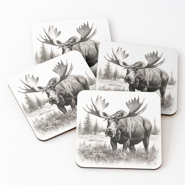 Item preview, Moose pencil drawing designed and sold by Pencil-Art.