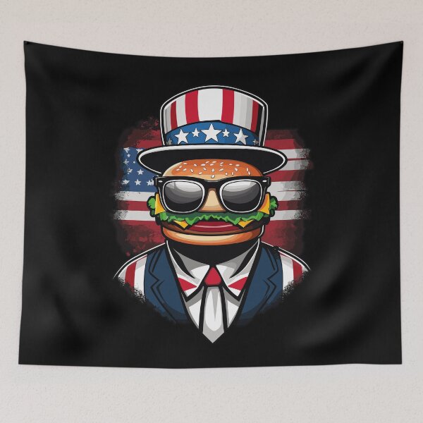 Item preview, Patriotic Hamburger Funny BBQ Cookout 4th of July designed and sold by LuminOrb.