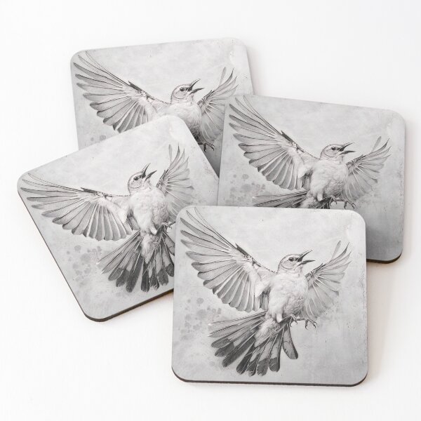 Item preview, Black and White Bird Pencil Drawing designed and sold by Pencil-Art.