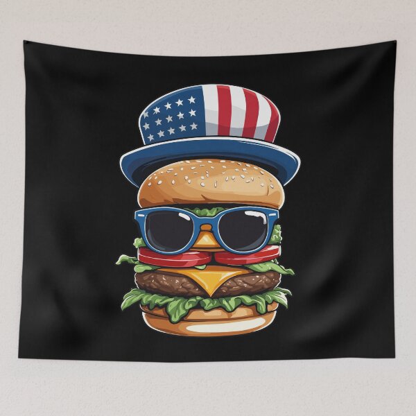 Item preview, Patriotic Hamburger Funny BBQ Cookout 4th of July designed and sold by LuminOrb.