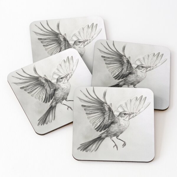 Item preview, Black and White Bird Pencil Drawing designed and sold by Pencil-Art.