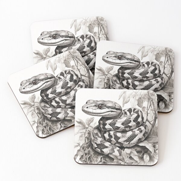 Item preview, Black and White Snake drawing designed and sold by Pencil-Art.
