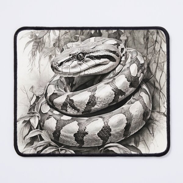 Item preview, Black and White Snake drawing designed and sold by Pencil-Art.