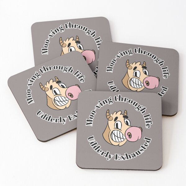 Item preview, Moo-bing Through Life Udderly Exhausted Funny Cow  designed and sold by SvetsShirts.